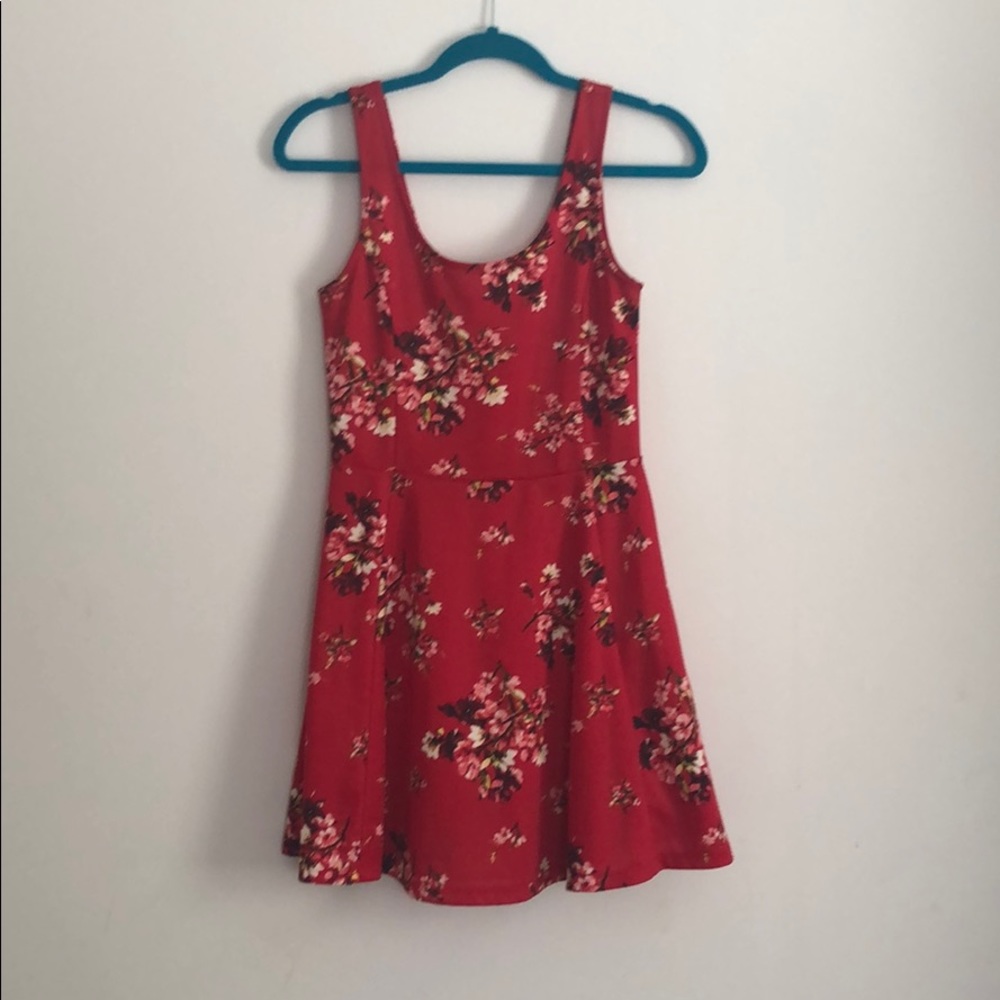 H&M red floral dress